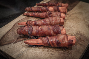 Brown Sugar Bacon-Wrapped Smoked Carrots
