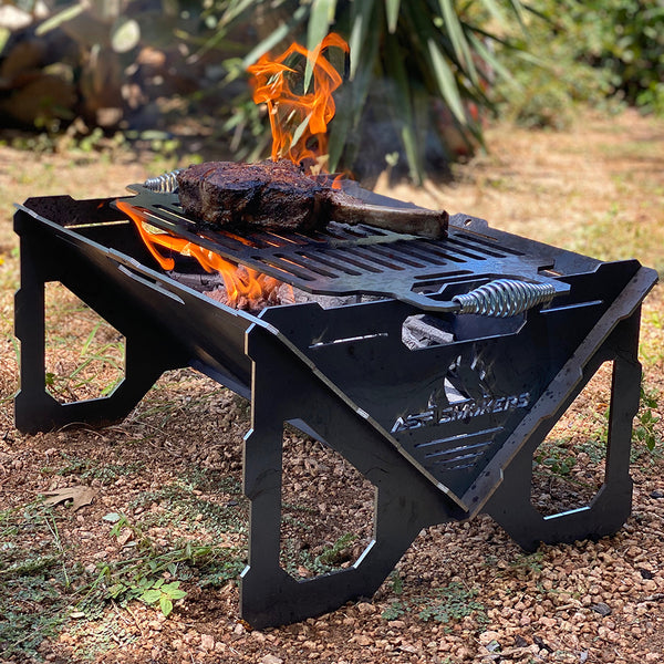 Pit Grill Flat Pack Portable Fire Pit EZY Q, 5MM THICK, Mild Steel